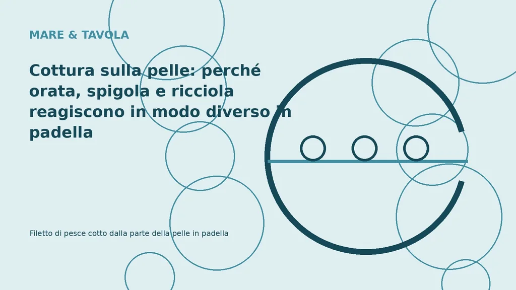 Filetto di pesce cotto dalla parte della pelle in padella