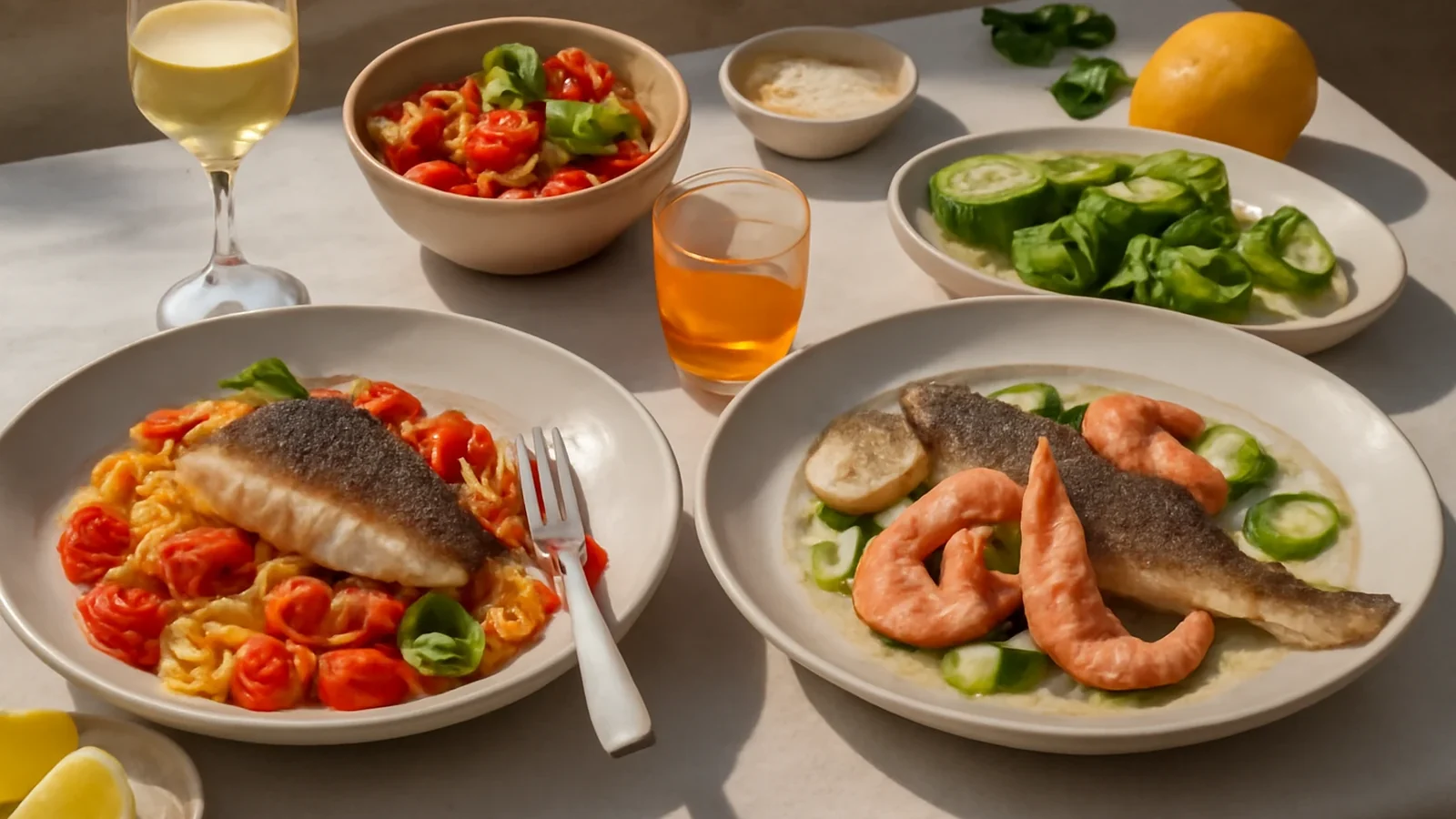 Cena di pesce con una portata tiepida e una calda: come coordinare preparazioni, attese e finiture senza servire tutto nello stesso momento